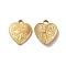 Ion Plating(IP) 304 Stainless Steel Pendants, Heart Charm, Real 18K Gold Plated, 16.5x14x2mm, Hole: 2mm