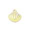 Rack Plating Alloy Enamel and Rhinestone Pendants, Cadmium Free & Nickel Free & Lead Free, Shell Shape, Golden, Champagne Gold, 13x12x3.5mm, Hole: 1.5mm
