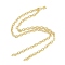 Brass M Pendant Cable Chain Necklace Making, for Half Drilled Beads, Cadmium Free & Nickel Free & Lead Free, Real 18K Gold Plated, 19.88 inch(505mm), Pendant: 8.8x5x3.7mm, Pin: 0.7mm