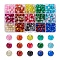 450Pcs 15 Colors Spray Painted Crackle Glass Beads, Baking Painted Transparent Crackle Glass Round Beads, Two Tone, for Jewelry Making, Mixed Color, 8.5~9mm, Hole: 1.3~1.6mm, 30pcs/color