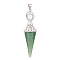 Natural Green Aventurine Pendants, Cone, 61mm
