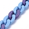 Handmade Opaque Spray Painted Acrylic Curb Chains, Cuban Link Chains, for Jewelry Making, DarkSlate Blue, Link: 29.5~30x21x6mm, 39.37 inch(1m)/strand