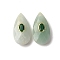 Natural Flower Amazonite Pendants, Faceted Teardrop Gems Charms with Brass Micro Pave Cubic Zirconia Findings, Golden, 25.5x13~13.5x6mm, Hole: 1mm