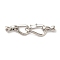 Brass Fold Over Clasps, Cadmium Free & Nickel Free & Lead Free, with Glass, Long-lasting Plated, Real Platinum Plated, 47mm, Hole: 2mm