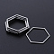 Non-Tarnish 201 Stainless Steel Linking Rings, Laser Cut, Hexagon, Stainless Steel Color, 20x23x1mm, Inner Size: 18.5x20mm