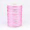 Polyester Cord, Satin Rattail Cord, for Beading Jewelry Making, Chinese Knotting, Pink, 2mm, about 100yards/roll