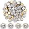 SUPERFINDINGS 80Pcs 2 Colors Rhinestones Sew On Bright Flat Back Beads Buttons with Diamond Crystal Flower Buttons for Clothes Garment Clothing Bags Shoes Dress Wedding Party Decoration
