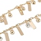 Handmade Brass & Rhinestone Chains, for Necklaces Bracelets Making, Long-Lasting Plated, Soldered, with Spool, Rectangle, Light Gold, 3x1.5x1mm, about 16.40 Feet(5m)/Roll