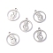 Non-Tarnish 304 Stainless Steel Pendants, Laser Cut, Ring with Virgin Mary, Stainless Steel Color, 14x11.5x1.1mm, Hole: 1.4mm