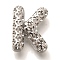 Brass Pendants, Hollow Letter Charms, Rack Plating, Long-Lasting Plated, Cadmium Free & Lead Free, Letter K, 22x17x8.5mm, Hole: 5x2.7mm