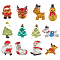 SUNNYCLUE 24Pcs 12 Styles Christmas Cabochon Holiday Resin Charms Bulk Assorted Flatback Transparent Glitter Cartoon Xmas Snowman Deer Santa Claus Smooth Cabochons for DIY Crafting Jewelry Making