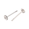 Brass Stud Earring Settings, Cadmium Free & Nickel Free & Lead Free, Real Platinum Plated, 13x4mm, Pin: 0.8mm, Tray: 3mm