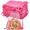 100pcs 5x7 Red Organza Gift Bags Mesh Drawstring Bag Jewelry Medium Violet Red Meshes Pouches Candy Sheer Wrapped Bag Bulk for Wedding Party Favor Thanksgiving Christmas Day Gifts Women Adult