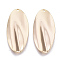 Brass Pendants, Nickel Free, Oval, Real 18K Gold Plated, 30x14x2mm, Hole: 1.2mm