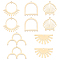 10Pcs 5 Styles 201 Stainless Steel Pendants, Laser Cut, Mixed Shapes, Real 18K Gold Plated, 2pcs/style