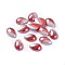 Opaque Glass Cabochons, Stripe Pattern, teardrop, Colorful, 12x8x3.5mm