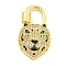Brass Micro Pave Cubic Zirconia Pendants, Cadmium Free & Nickel Free & Lead Free, Enamel Leopard Charms, Real 18K Gold Plated, 24.5x14x7.5mm, Hole: 8x5mm