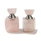 Natural Rose Quartz Dropper Perfume Bottles, with Stainless Steel Color Tone 304 Stainless Steel Findings, SPA Aromatherapy Essemtial Oil Empty Bottle, 3.2~3.25x3.5x5.95~6cm