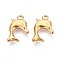 304 Stainless Steel Pendants, Dolphin, Ion Plating(IP), Real 18K Gold Plated, 18x12.5x3mm, Hole: 1.8mm