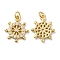925 Sterling Silver Micro Pave Cubic Zirconia Charms, Helm Charm, with Jump Ring, Real 18K Gold Plated, 13x11x1.5mm, Hole: 2.3mm