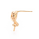 Серьги из латуни с микропейвом и прозрачным фианитом KK-T062-232G-NF-4