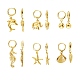 Серьга-кольцо из латуни с морской тематикой EJEW-SZ0001-21G-1
