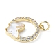 Подвески из латуни микропаве с фианитами и стеклом KK-F892-50G-3