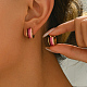 Серьги-кольца из нержавеющей стали 201 в полоску IH2588-4-1