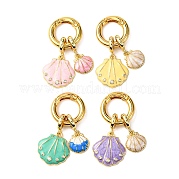 Brass Micro Pave Cubic Zirconia European Dangle Charms KK-C119-04G