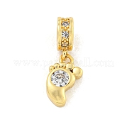 Латунные микропаве прозрачные подвески с фианитом KK-U007-02G-08