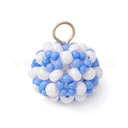 Круглые подвески из стеклянных бусин PALLOY-MZ00525-03-1