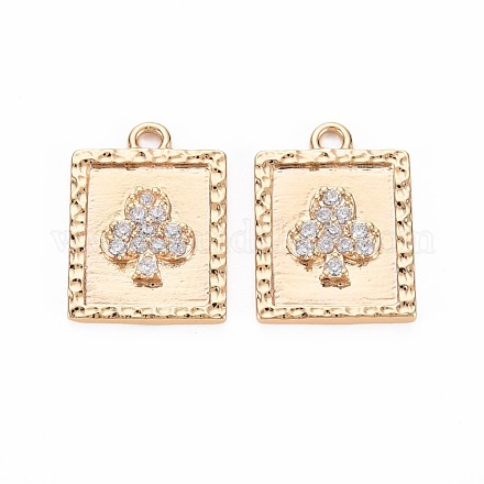 Латунные микропаве прозрачные подвески с фианитом KK-S356-769-1