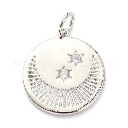 Латунные микропаве прозрачные подвески с фианитом ZIRC-L091-104P-1