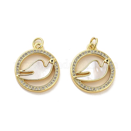 Латунные микропаве прозрачные подвески с фианитом KK-K365-01G-01-1