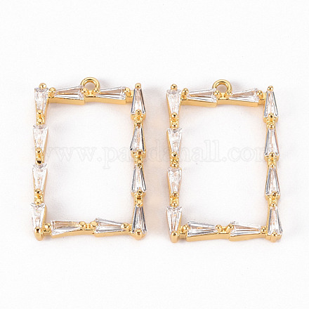 Латунные микропаве прозрачные подвески с фианитом ZIRC-S068-037-NF-1