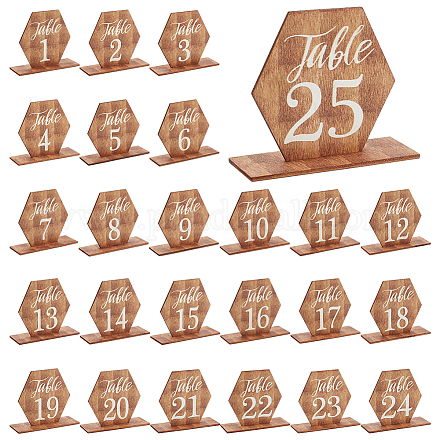 Ph pandahall 25 комплект номеров столов с деревянным основанием DIY-WH0002-33-1