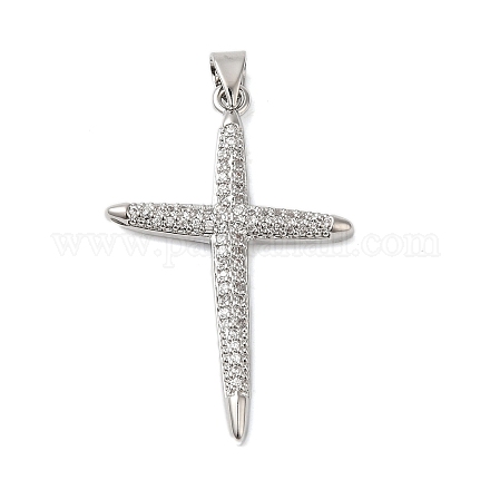 Подвески из латуни и прозрачного циркония с покрытием стойки KK-S372-24P-1