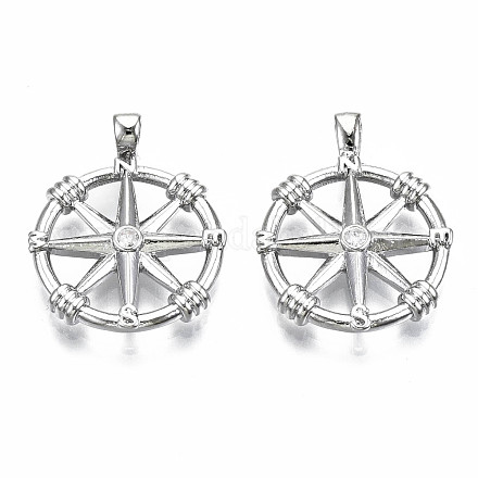 Латунные микропаве прозрачные подвески с фианитом KK-S356-214P-NF-1