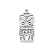 304 Stainless Steel Pendants, Tiki Mask Charm, Laser Cut, Anti-Tarnish, Stainless Steel Color, 27.5x13x1.5mm, Hole: 1.5mm