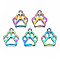 Rainbow Color Alloy Pendants, Cadmium Free & Nickel Free & Lead Free, Pawprint, 19.5x16.5x1.5mm, Hole: 2mm