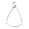 Non-Tarnish 304 Stainless Steel Textured Bar Link Chain Bracelets, Stainless Steel Color, 7-1/8 inch(18.1cm)