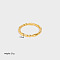 Stainless Steel Bamboo Joint Ring, Non-fading Fashion Ring, Real 18K Gold Plated, US Size 7(17.3mm)