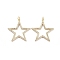 Brass Micro Pave Cubic Zirconia Pendants, with Jump Rings, Long-Lasting Plated, Star, Clear, Golden, 31x30x2mm, Hole: 3mm