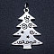 Non-Tarnish 201 Stainless Steel Pendants, with Unsoldered Jump Rings, Christmas Tree, Stainless Steel Color, 23.5x17.5x1mm, Hole: 3mm, Jump Ring: 5x0.8mm