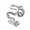 Rack Plating Brass Twist Wave Open Cuff Rings for Women, Lead Free & Cadmium Free, Long-Lasting Plated, Platinum, Inner Diameter: 17mm