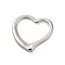 Rack Plating Brass Pendants, Lead Free & Cadmium Free, Long-Lasting Plated, Heart, Platinum, 19.5x21.5x3mm, Hole: 14x17mm