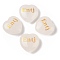 Natural Quartz Crystal Heart Engraving MBTI Figurines Statues for Home Office Desk Decorations, Word Entj, 30x30x12.5~13mm
