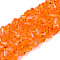 Transparent Glass Beads Strands, Triangle, Faceted, Dark Orange, 3~3.5x4~4.5x4~4.5mm, Hole: 0.8mm, about 121~131pcs/strand, 14.37~15.35 inch(36.5~39cm)