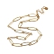 Ion Plating(IP) 304 Stainless Steel Horse Eye Link Chain Necklace, Real 18K Gold Plated, 16.42 inch(41.7cm)