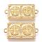 Brass Micro Pave Clear Cubic Zirconia Links Connectors, Long-Lasting Plated, Religion, Rectangle with Cross & Goddess, Golden, 32.5x16x3mm, Hole: 2.3mm